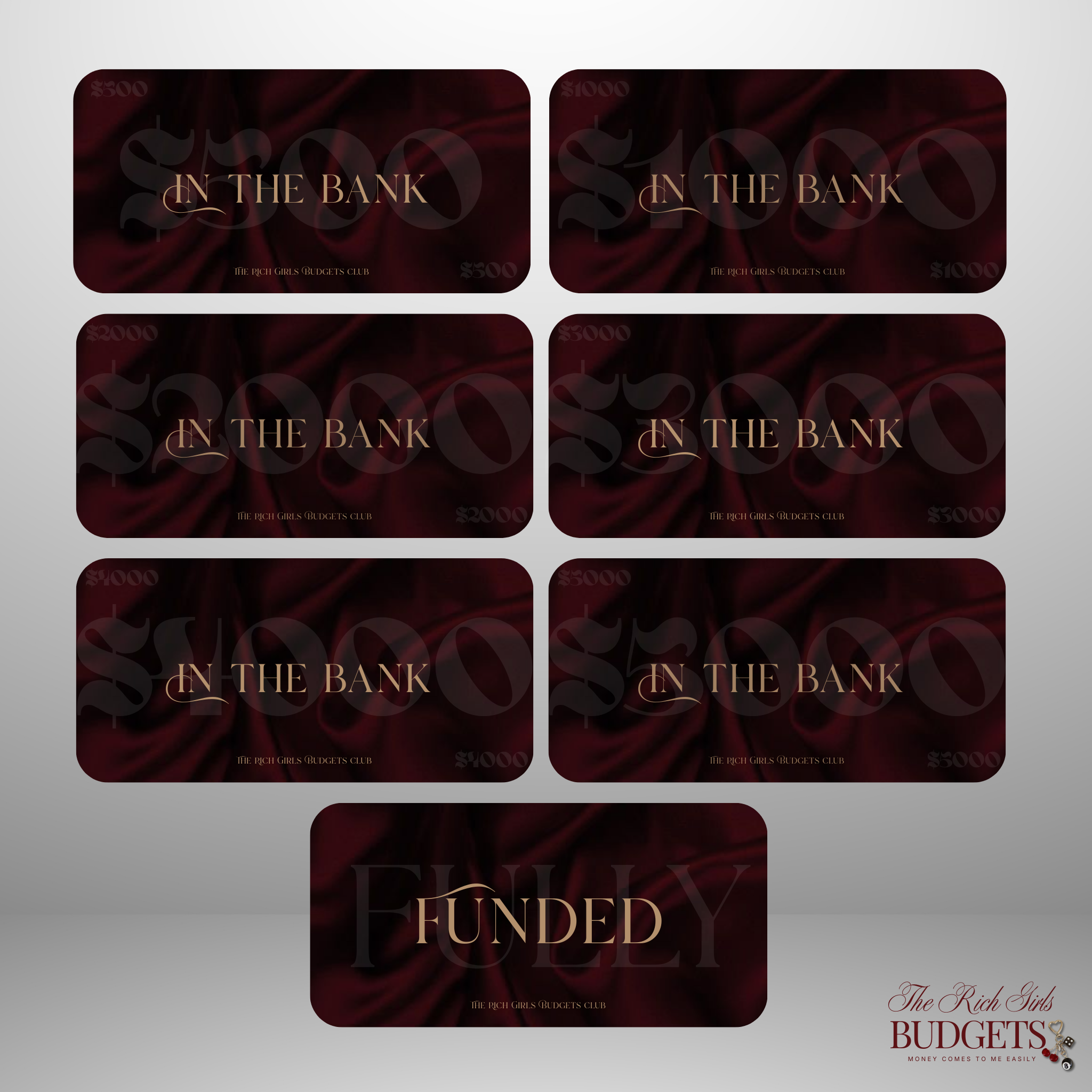 Velvet Money Luxury Savings Placeholder Set