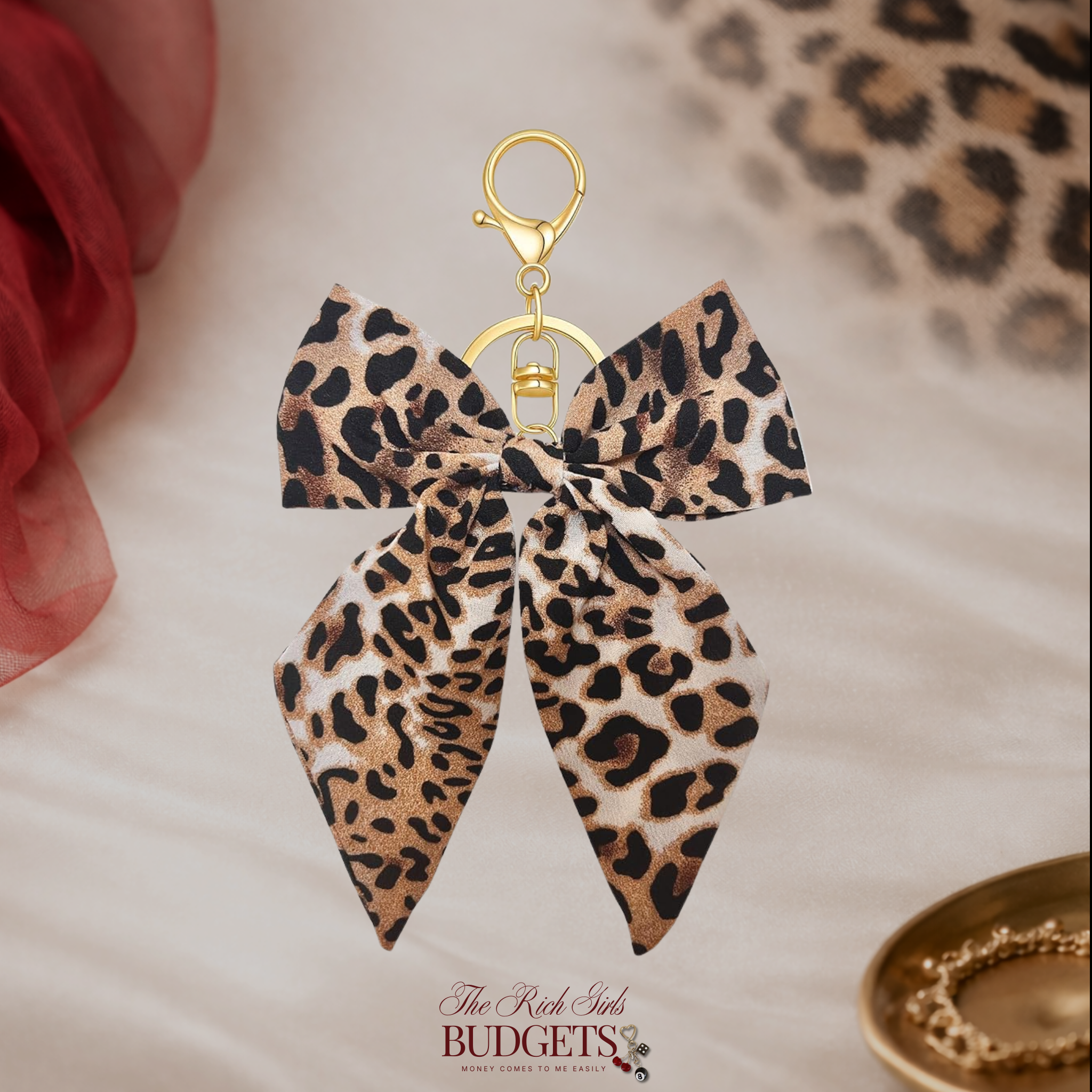 Leopard Print Bow  Binder Charm